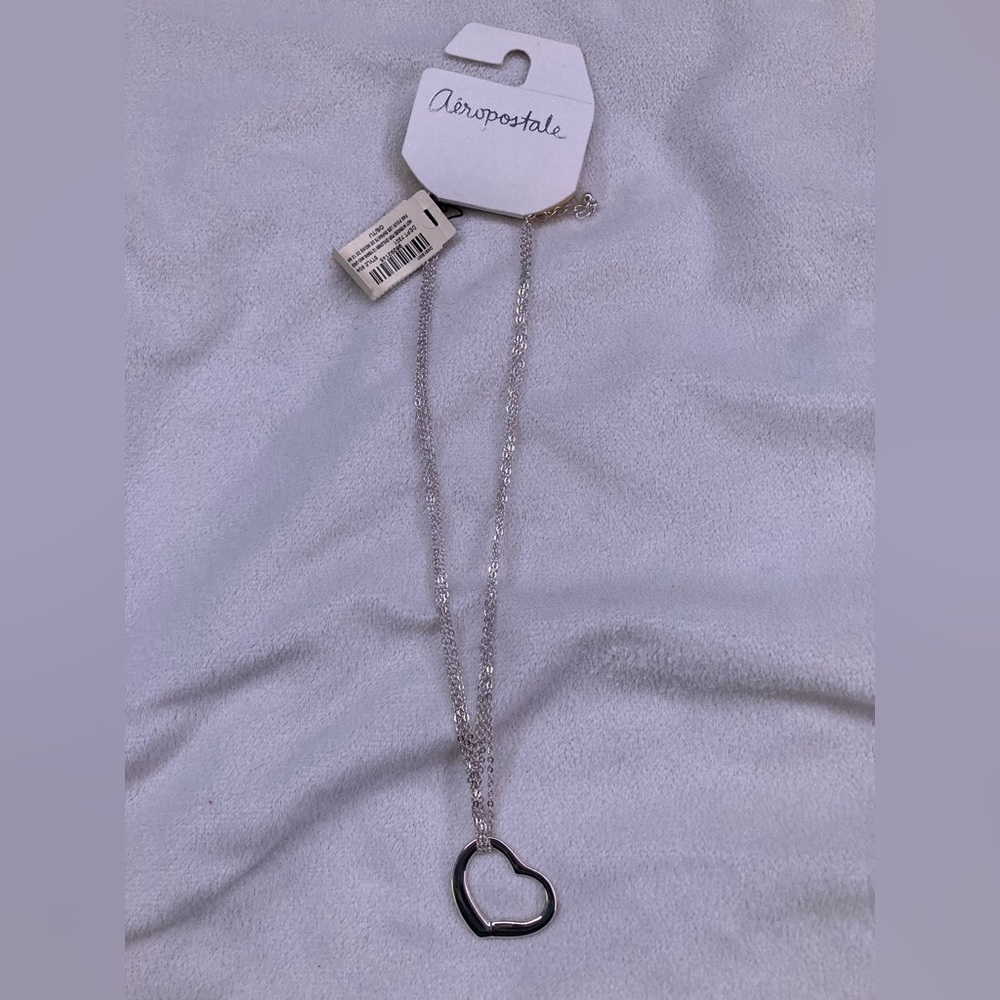 Aeropostale Silver Heart Necklace